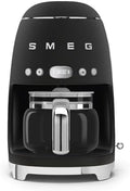 Smeg 50's Retro Style Aesthetic Drip Coffee Machine with 10 Cup Glass Carafe, Auto Start Feature, Keep Warm Plate, and Two Coffee Strength Settings (Matte Black) by Unknown