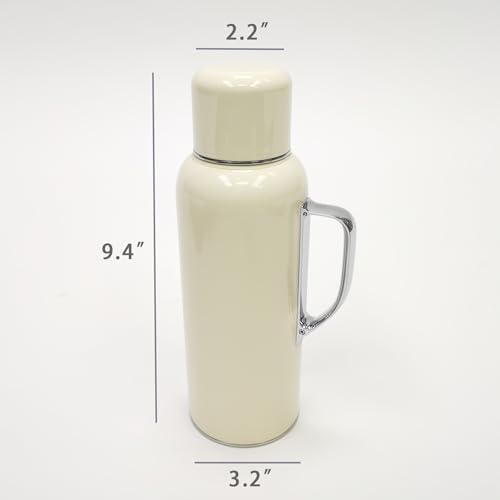 FixtureDisplays Luxury Top-of-The-line,Beige High-End Built-in Thermometer & Lid/Cup,Tripple Coated Stainless Steel Vacuum Insulated Bottle - Keeps Beverages Hot or Cold for 24 Hours,20 Oz 22147-NP - Image 5