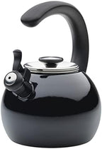 Circulon Enamel on Steel Whistling Induction Teakettle, Tea Kettle for Stovetop with Flip-Up Spout, 2-Quart, Black by Circulon