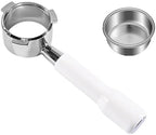 3 Ear Coffee Bottomless Portafilter 54mm，Compatible For Breville，Compatible For Sage，870 878 880 Replacement Filter Basket Barista Tool Espresso Accessory(54MM 3-Ear-White) by Unknown