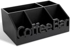 Coffee Bar Organizer Countertop, Wood Tea & Coffee Pod Station Caddy, Black by ADDFITHOUSE