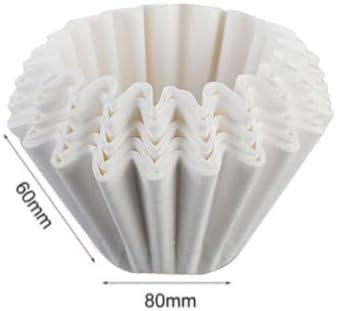 Coffee Filters Paper Drip Type Hand Brew Coffee Wood Pulp Filter Drip Paper Ripple Type Origami Cake Bowl Filter Cup 100PCS(Medium white) - Image 2