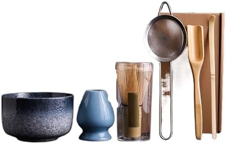 6pcs/Set Bamboo Matcha Set, Including Bowl, Tea Puller, Spoon, Whisk Stand, Strainer, Ceremony(H-04) - Image 2
