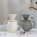 Elegant Ceramic Pours Over Coffee Maker Set with Dripper and 830ml Pots for Home Offices and Cafes Restaurant - Image 4