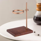 Coffee Dripper Stand Pour Over Coffee Stand Coffee Dripper Holder Coffee Cup Stand Walnut Finish Wood Aluminum Alloy Adjustable Suitable for - Image 4