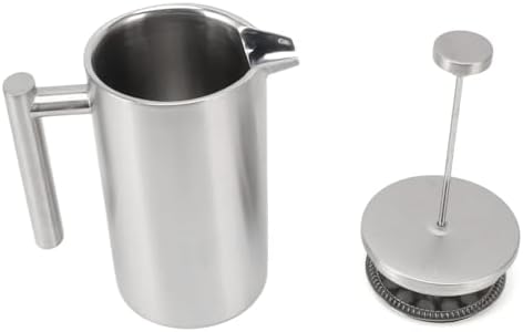 Portable Heatable French Press Coffee Maker, 1L Capacity, Double Wall Insulated Stainless Steel, Dishwasher Safe for Hot Coffee and Loose Tea - Image 3