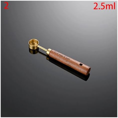 Wooden Handle Stainless Steel Coffee Measuring Spoon, 1/4Pcs - Image 2