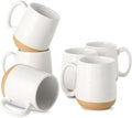 HASENSE Porcelain Coffee Mugs Set of 6, 15 Ounce Large Ceramic Coffee Cups Set with Handle for Latte, Tea, Cocoa and Hot Chocolate, White Coffee Mugs for Men and Women, Microwave Safe by Hasense