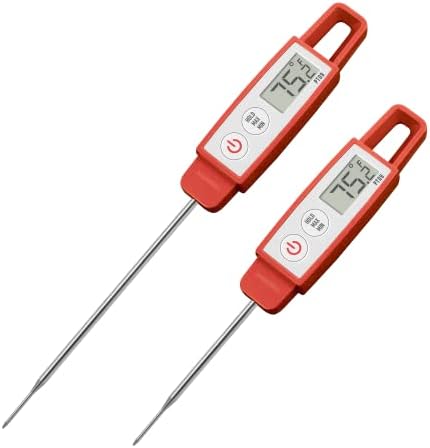 Lavatools PT09 Combo Pack Super-Quick Commercial Grade Digital Thermometer for Cooking, Meat, Candy, Candle, Liquid, Oil, 4.5" & 3" Probe, Splash Proof, °C/°F Toggle, Hold Function - Sambal by Lavatools