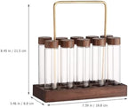 BESTonZON Glass Coffee Bean Storage Tube Set Airtight Lid with Wood Stand - Image 2