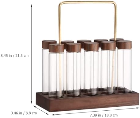 CHILDWEET Glass Coffee Bean Storage Tubes Set with Lids and Stand - Image 2