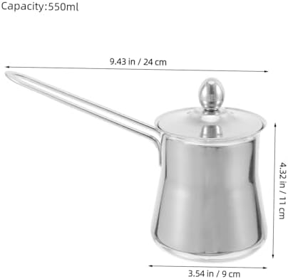 Stainless Steel Milk Frothing Pitcher with Lid 550ml, Metal Milk Frother Cup with Handle for Latte Art, Cappuccino, Espresso Accessories for Home, Office, and Outdoor Use - Image 2