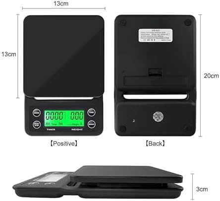 Digital Scale, with Timer for Food Balance Weighing Mini Household Scale Electronic Coffee Digital LCD 3kg 0.1g Kitchen Scales(Coffee 5kg 0.1g) - Image 4
