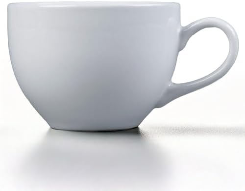 Tuxton China BPF-0801 Cappuccino Cup, 8 oz., 3-1/2" dia. x 2-1/2"H, microwave & dishwasher safe, oven proof, fully vitrified, lead-free, DuraTux, Porcelain White, Pack of 12 by Tuxton