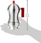 Alessi MDL02/1 R "Pulcina" Stove Top Espresso 1 Cup Coffee Maker in Aluminum Casting Handle And Knob in Pa, Red - Image 3
