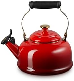 Le Creuset Enamel On Steel Whistling Tea Kettle, 1.7 qt., Cerise/Gold by Unknown