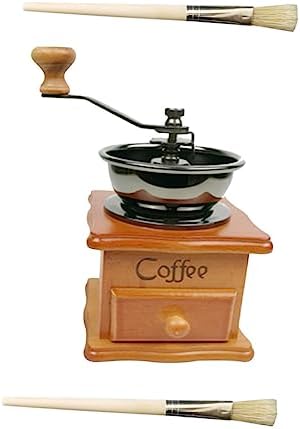 Vintage Wooden Manual Coffee Grinder with Ceramic Burr, 50-60g Capacity by Zerodeko