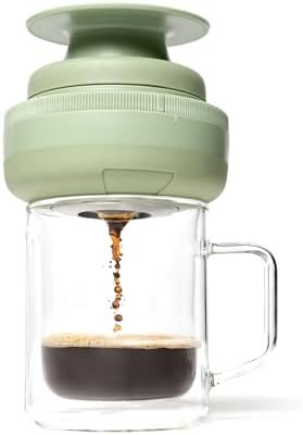 Corkcicle Coffee Palmpress 8 oz Collapsible French Press, Sage Green by Corkcicle
