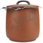 Yixing Clay Anti-Caking Storage Jar 8L, 15Lb Rice Canister with Lid by CHINACERAMICARTEXPOCENTER