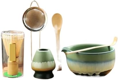 6PCS Matcha Tea Set Ceramic Bowl Whisk Scoop Teaspoon Sifter(6PCS-A03) by Unknown