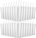 24 Pack Plastic Tumblers with Lids and Straw, Reusable Cups with Lids and Straws White Cups for Cold Drink Iced Coffee, Plastic Tumbler Bulk for Party Birthday Gifts (24 oz, White) by LEIFEOSH