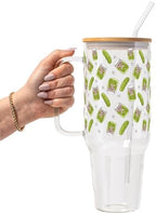 Sip-Sip Hooray! Coquette Pickle 40oz Glass Tumbler with Lid and Straw by Sip-SipHooray