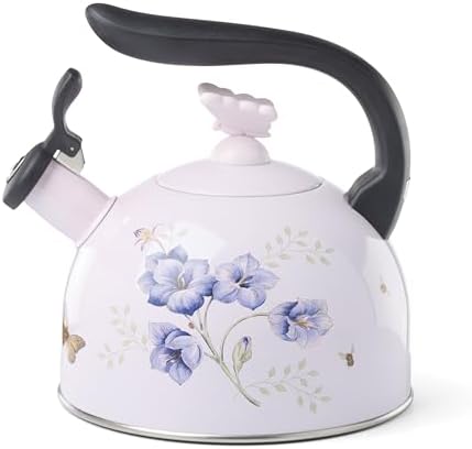 Lenox 897923 Butterfly Meadow Colors Tea Kettle, 2.6 Quarts, Pink - Image 2