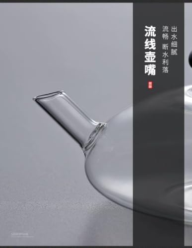 Nordic Camellia Glass Teapot High Borosilicate 520ml (Black And Clear) - Image 7