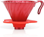 Coffee Filters Colours Stainless Steel Coffee Dripper with Edible Grade Silica Gel Cup with Holder for Barista(Rojo) by Unknown