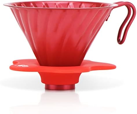 Coffee Filters Colours Stainless Steel Coffee Dripper with Edible Grade Silica Gel Cup with Holder for Barista(Rojo) by Unknown