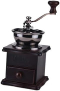 Vintage Style Manual Coffee Grinder Wooden Burr Mill Hand Coffee Beans Grinding Machine with Ceramic Burr for Home Use Dark Brown by CONGARTENO