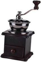 Vintage Style Manual Coffee Grinder Wooden Burr Mill Hand Coffee Beans Grinding Machine with Ceramic Burr for Home Use Dark Brown by CONGARTENO