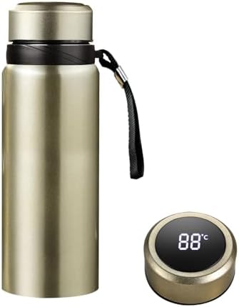 40 oz Smart Water Bottles with Digital Temperature Display Coffee Tea Infuser Bottle LED Thermal Cup Double Walled Vacuum Insulated Stainless Steel Flask Leak Proof Travel Mug Keep Warm (gold) by Unknown