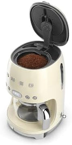 Smeg 50's Retro Style Aesthetic Drip Coffee Machine with 10 Cup Glass Carafe, Auto Start Feature, Keep Warm Plate, and Two Coffee Strength Settings (Cream) - Image 3