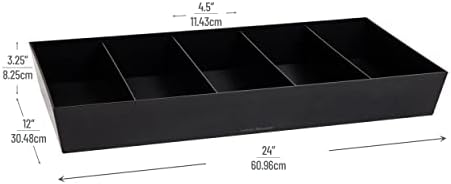 Mind Reader Snack Tray, Countertop Organizer, Snack Tray, Pantry, Breakroom, Kitchen, Black - Image 3