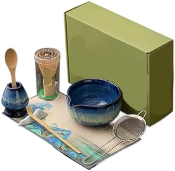5-8pcs Matcha Tea Set Handmade Vintage Bowl Whisk Spoon Holder Accessories(5PCS-BU) - Image 2