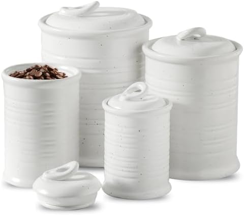 Nihow Food Storage Jar, Ceramic Canister Sets for The Kitchen,Set of 4 by Nihow