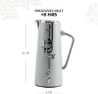 Insulated Carafe Flask 1L – For Coffee, Tea & Hot Beverages, Double Wall Stainless Steel Build, Spill Resistant Lid, Portable Serving Pitcher, Long Heat Hold, Gift Idea by Otantik (Grey & Silver) - Image 3
