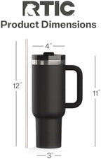 RTIC 40oz Road Trip Tumbler, Insulated, Ceramic Lined, Black - Image 4