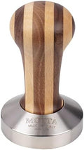 Metallurgica Motta Striped Wood Espresso Coffee Tamper With Flat 58 mm Stainless Steel Ba by MetallurgicaMottta