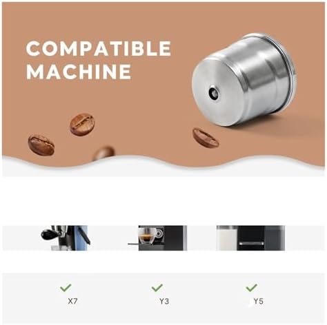 Reusable Coffee Capsules，Coffee Machine Stainless Steel Filling Pods Rich Cream,Compatible With Illy，X7 Y3 Y5(3PCS-E) - Image 5