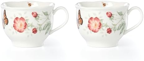 Lenox Butterfly Meadow Latte Porcelain Mug Set for 2, 18oz by Lenox