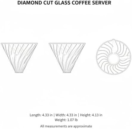 20.3 fl oz Diamond Cut Glass Coffee Server, High Borosilicate Carafe for Pour Over Brewing and Serving - Image 7