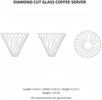 20.3 fl oz Diamond Cut Glass Coffee Server, High Borosilicate Carafe for Pour Over Brewing and Serving - Image 7