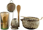 Matcha Blender Ceremony 4/5/6pcs Set Ceramic Chawan Bowl Bamboo Whisk And Tea Scoop Tools Kit(6PCS 01) by Unknown
