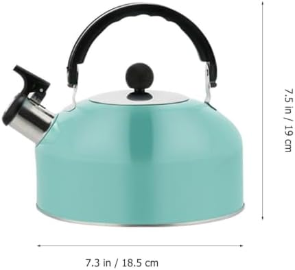 PRETYZOOM Sturdy Stainless Steel Boiling Kettle with Flat Bottom and Ergonomic Handle for Stove Top Tea Brewing 7.28 Inch Compact Teapot - Image 2