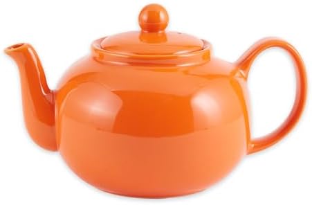 RSVP Large Stoneware Chai Teapot -Microwave & Dishwasher Safe - 42 oz - Orange by RSVPInternational