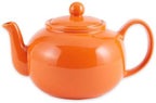 RSVP Large Stoneware Chai Teapot -Microwave & Dishwasher Safe - 42 oz - Orange by RSVPInternational