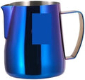 Milk Cappuccino Steaming Frothing Pitcher Stainless Steel Non-Stick frother Jug Pull Flower Cup Perfect for Coffee(Blue Shiny) by Unknown