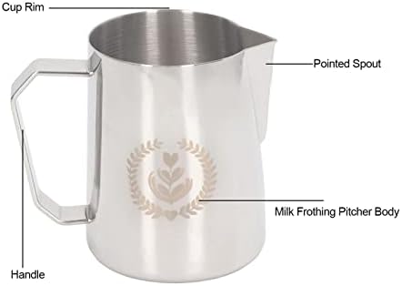 FLEXMAN 600ml Milk Frother Cup, Stainless Steel Eagle Spout Espresso Milk Frothing Pitcher, Frothing Cup for Coffee Latte, Milk Froth, Daily Drinking (Original color) - Image 4